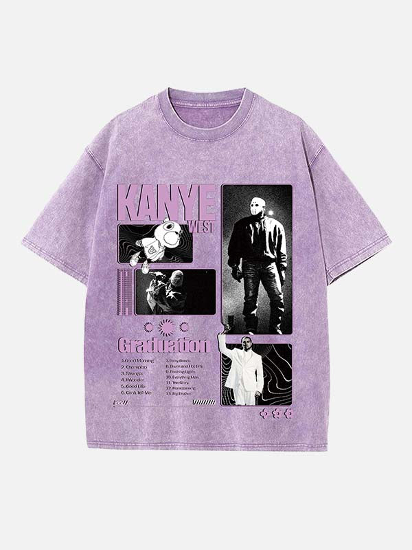 Kanye West Print Round Neck T-shirt