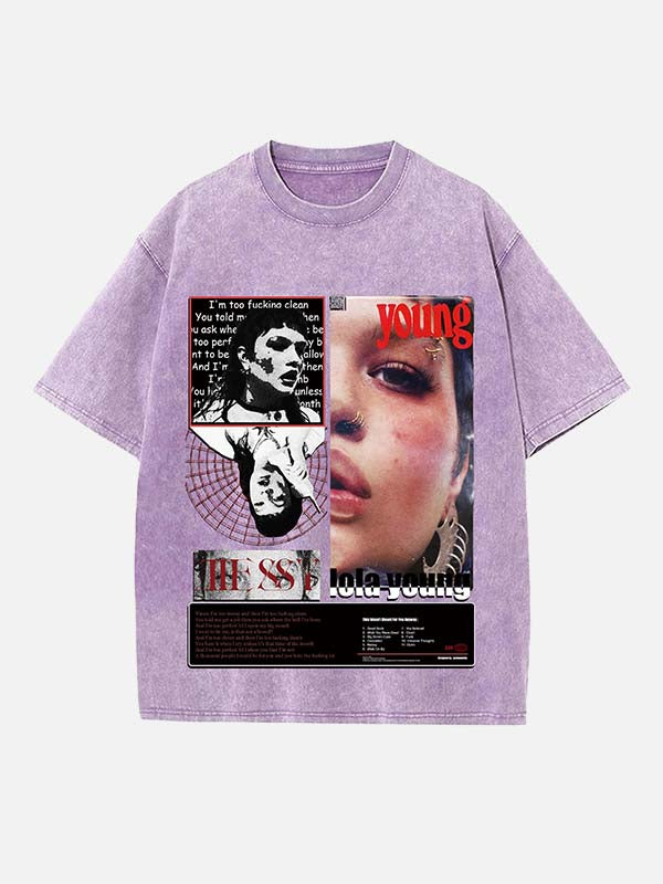 Lola Young Print Round Neck T-shirt