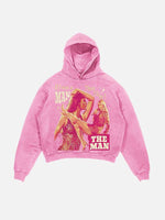 Taylor Swift Print Slant Pockets Hoodie