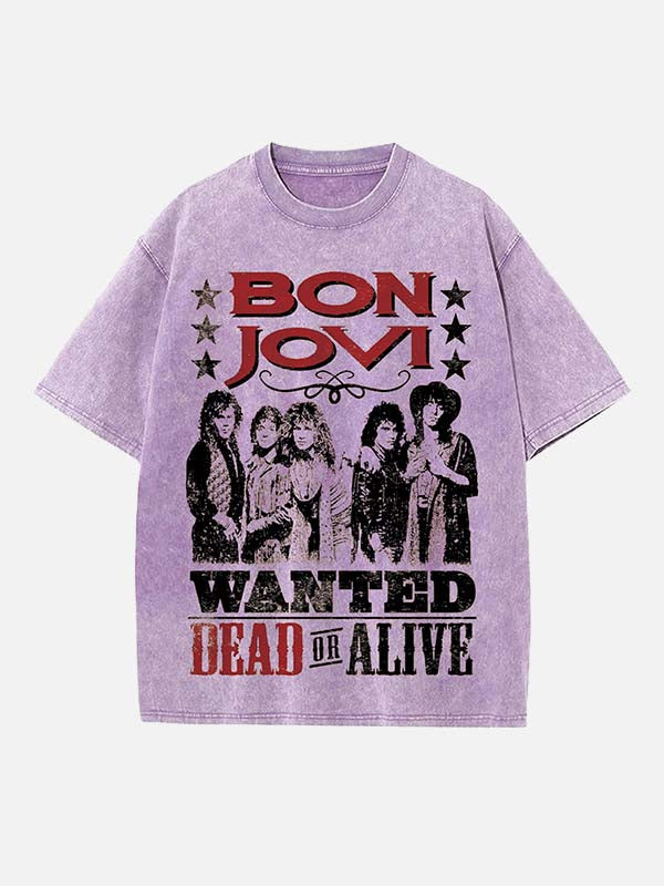 Bon Jovi Print Round Neck T-shirt