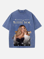 Mariah Carey Print Round Neck T-shirt