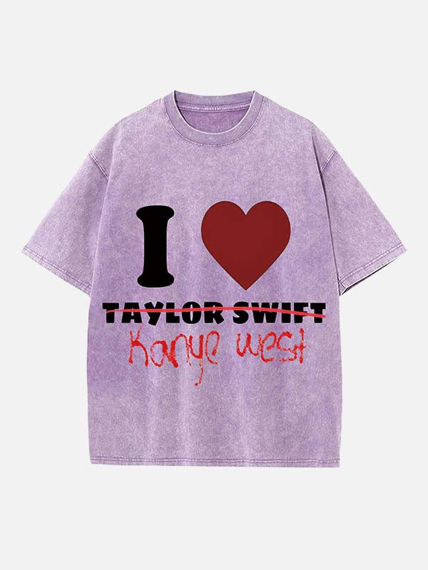 Kanye West Print Round Neck T-shirt