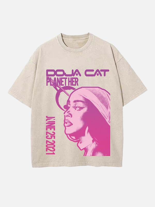 Doja Cat Print Round Neck T-shirt