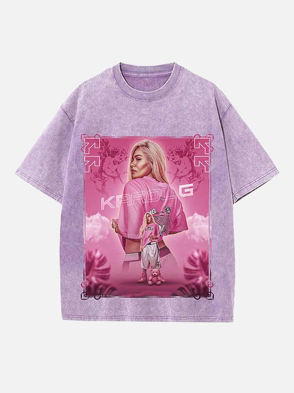 Karol G Print Round Neck T-shirt