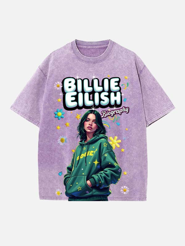 Billie Eilish Print Round Neck T-shirt