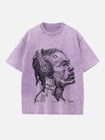 XXXTENTACION Print Round Neck T-shirt