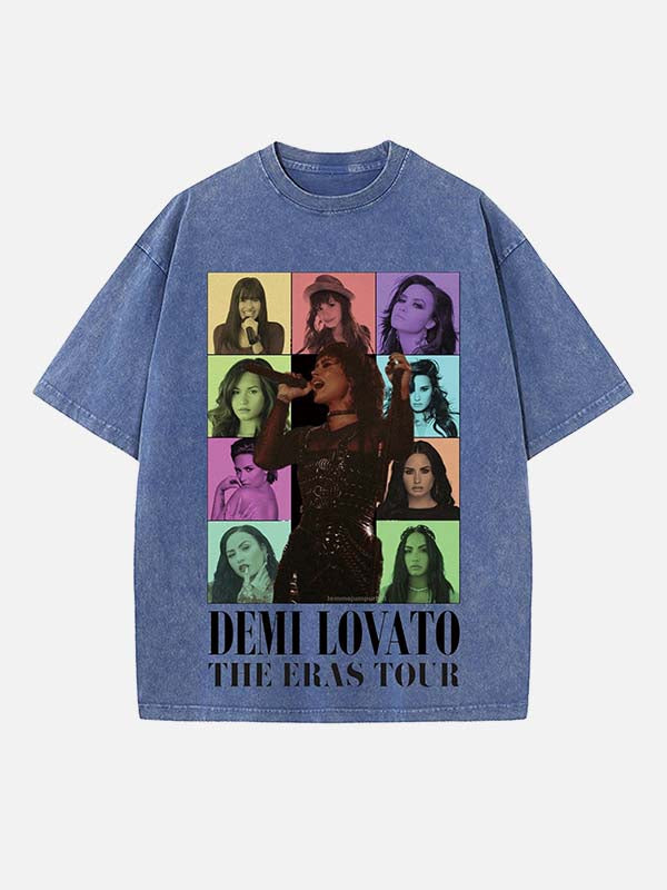 Demi Lovato Print Round Neck T-shirt