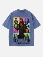 Demi Lovato Print Round Neck T-shirt