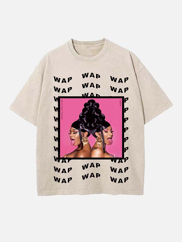 Cardi B Print Round Neck T-shirt