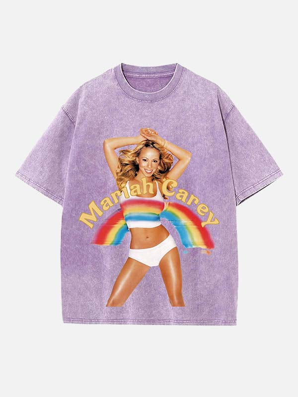 Mariah Carey Print Round Neck T-shirt
