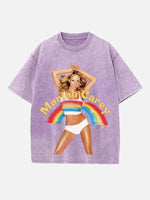 Mariah Carey Print Round Neck T-shirt