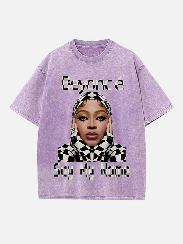 Beyoncé Print Round Neck T-shirt