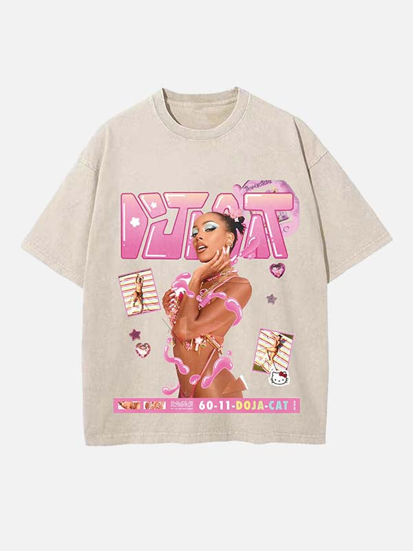 Doja Cat Print Round Neck T-shirt