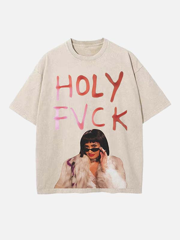 Demi Lovato Print Round Neck T-shirt