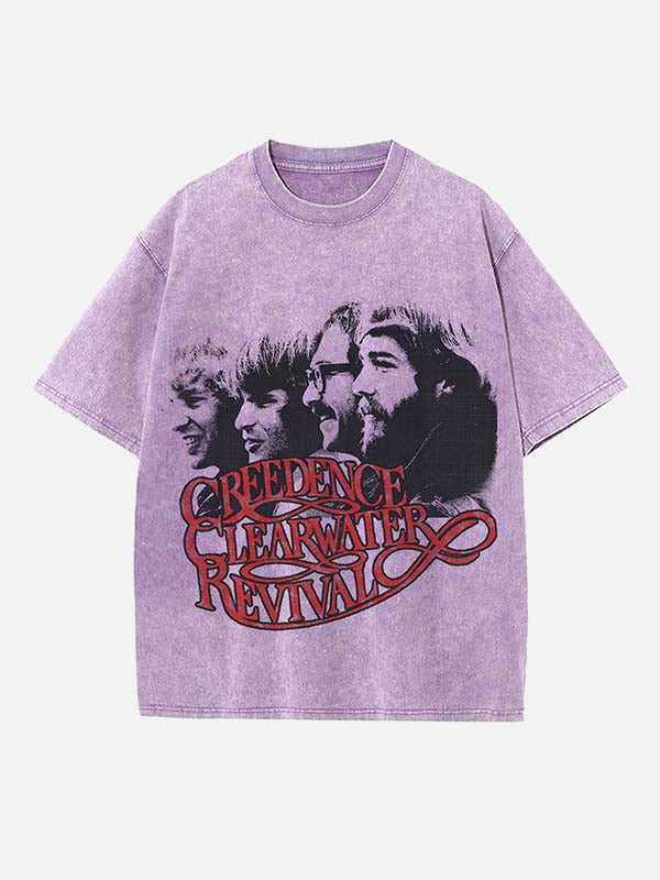 Creedence Clearwater Revival Print Round Neck T-shirt