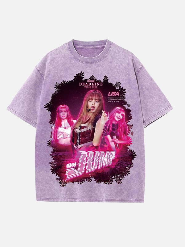 BLACKPINK Lisa Print Round Neck T-shirt