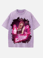 BLACKPINK Lisa Print Round Neck T-shirt