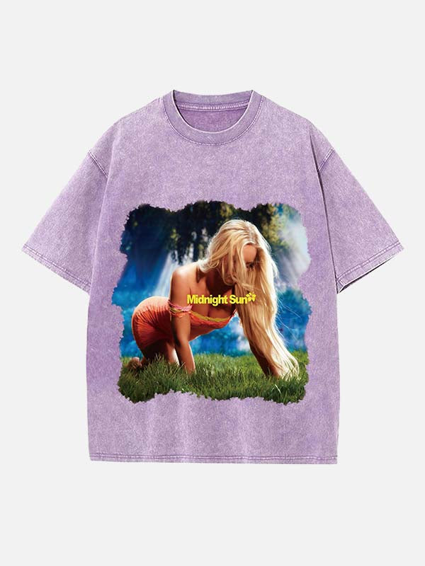 Zara Larsson Print Round Neck T-shirt
