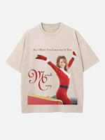 Mariah Carey Print Round Neck T-shirt