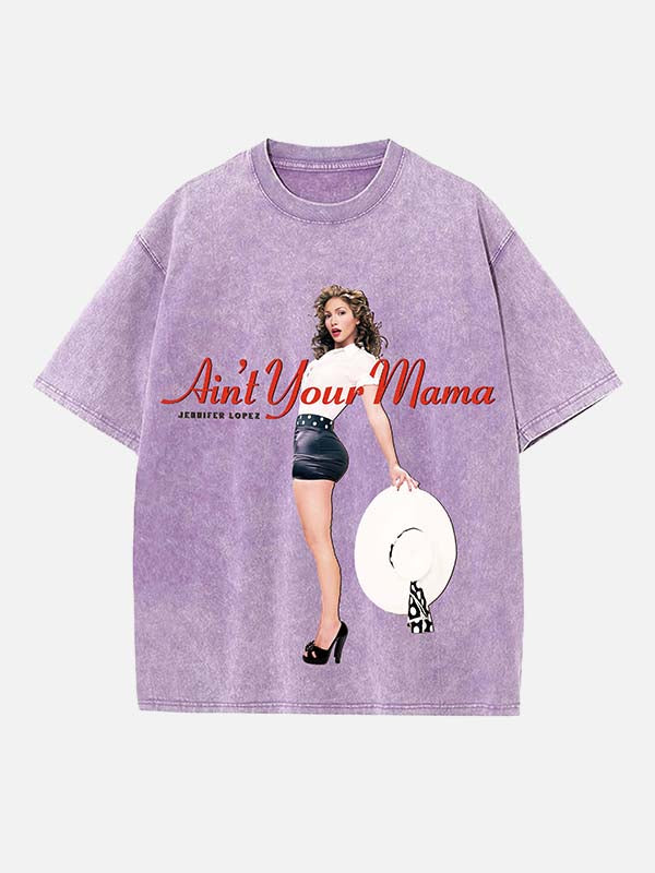 Jennifer Lopez Print Round Neck T-shirt