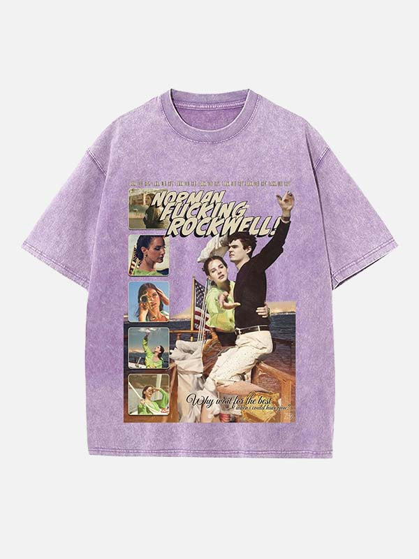 Lana Del Rey Print Round Neck T-shirt