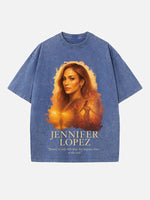 Jennifer Lopez Print Round Neck T-shirt
