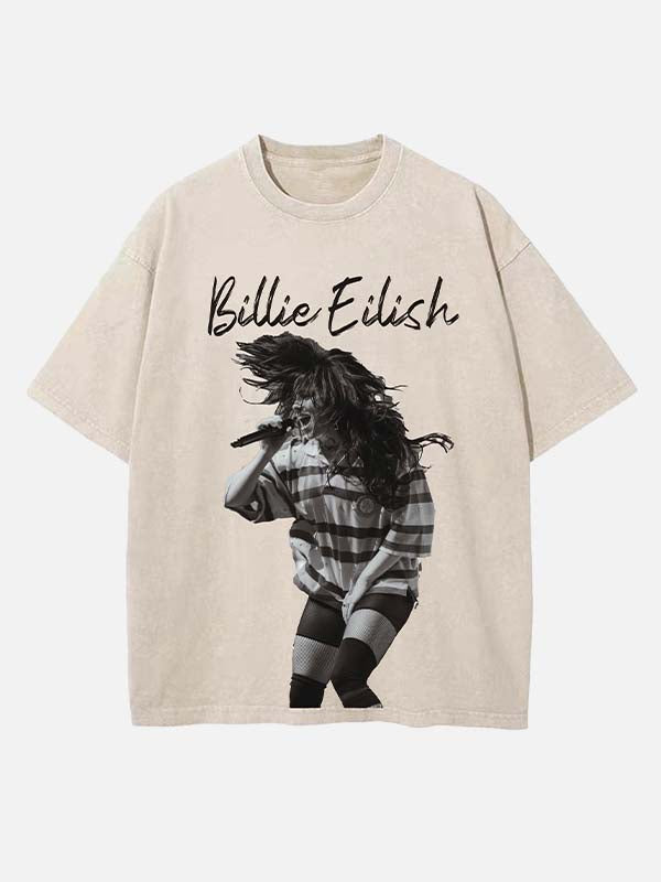 Billie Eilish Print Round Neck T-shirt