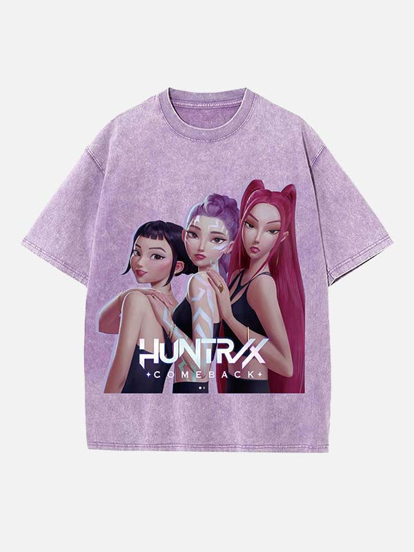 HUNTR/X Print Round Neck T-shirt