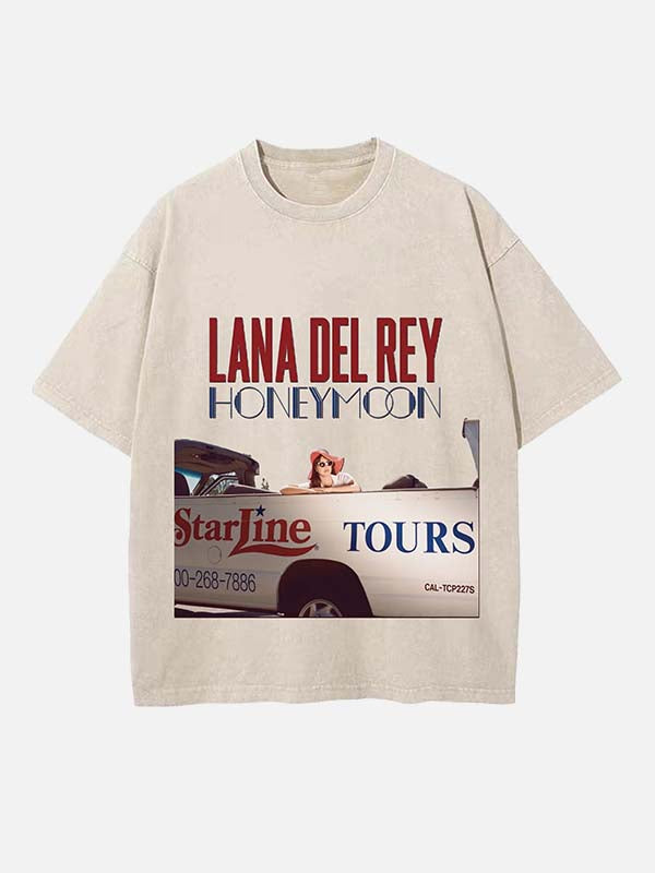 Lana Del Rey Print Round Neck T-shirt