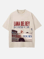 Lana Del Rey Print Round Neck T-shirt