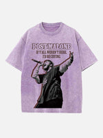 Post Malone Print Round Neck T-shirt