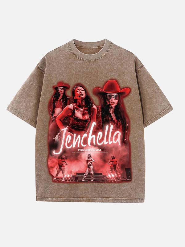 BLACKPINK Jennie Print Round Neck T-shirt