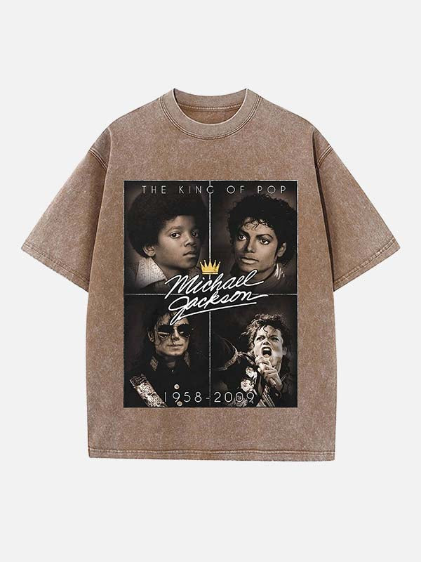 Michael Jackson Print Round Neck T-shirt