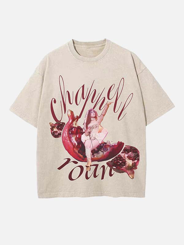 Chappell Roan Print Round Neck T-shirt