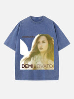 Demi Lovato Print Round Neck T-shirt