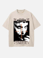 Lady Gaga Print Round Neck T-shirt