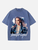 Jennifer Lopez Print Round Neck T-shirt