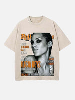Alicia Keys Print Round Neck T-shirt