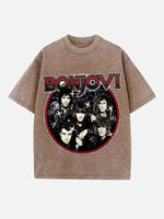 Bon Jovi Print Round Neck T-shirt