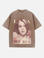 Lana Del Rey Print Round Neck T-shirt