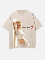 Christina Aguilera Print Round Neck T-shirt