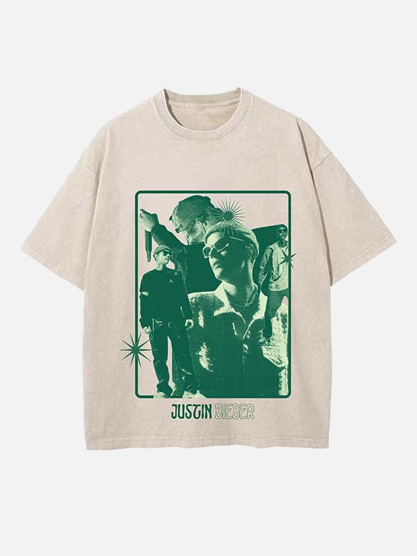 Justin Bieber Print Round Neck T-shirt