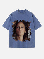 Jennifer Lopez Print Round Neck T-shirt