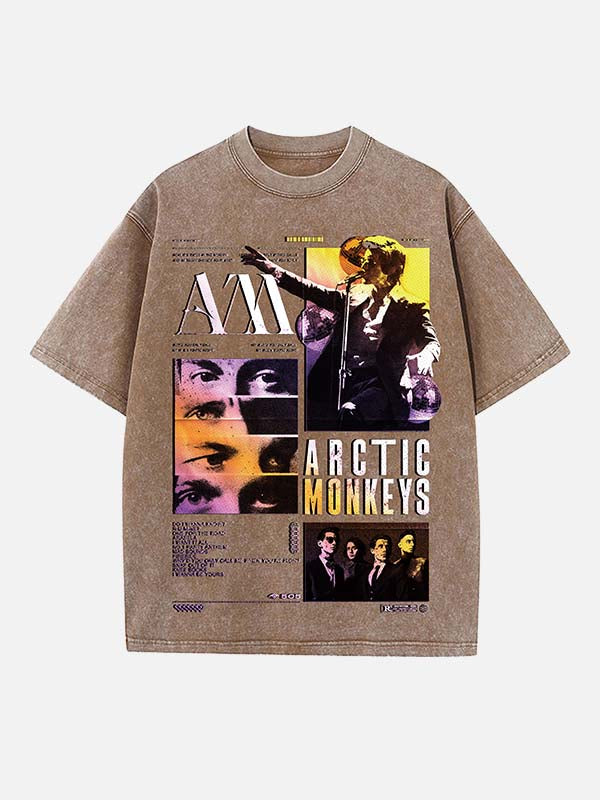 Arctic Monkeys Print Round Neck T-shirt