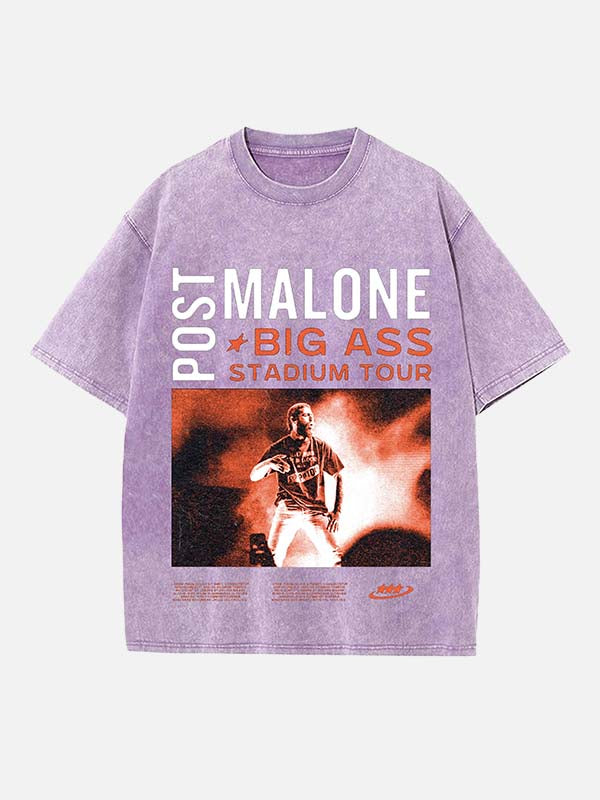 Post Malone Print Round Neck T-shirt
