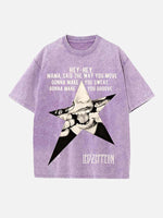 Led Zeppelin Print Round Neck T-shirt