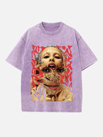 Doja Cat Print Round Neck T-shirt