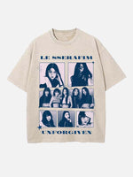 LE SSERAFIM Print Round Neck T-shirt