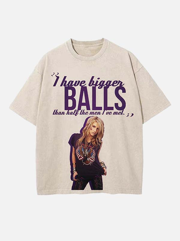 Kesha Print Round Neck T-shirt