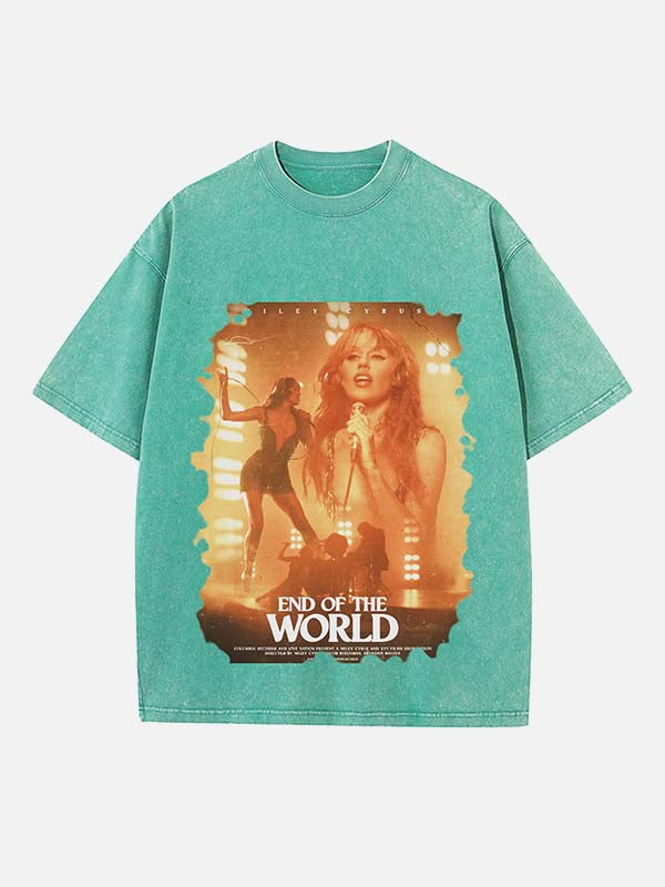 Miley Cyrus Print Round Neck T-shirt